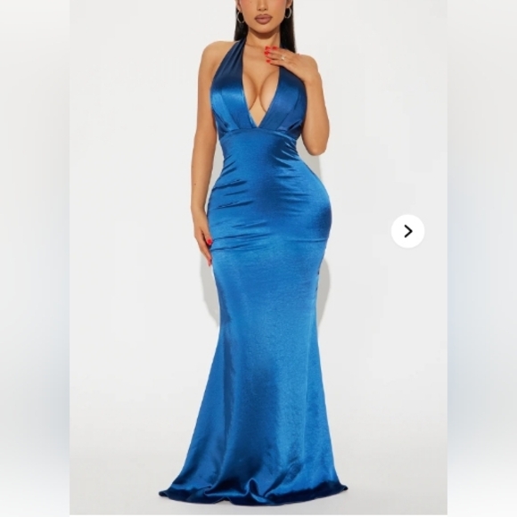 Fashion Nova Dresses & Skirts - Navy/Sapphire Halter Backless Dress